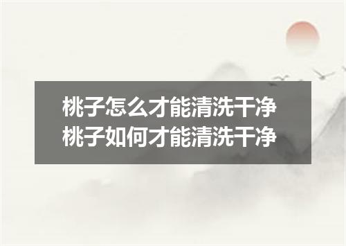 桃子怎么才能清洗干净 桃子如何才能清洗干净
