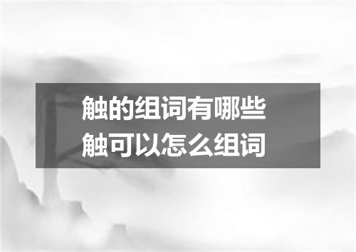 触的组词有哪些 触可以怎么组词