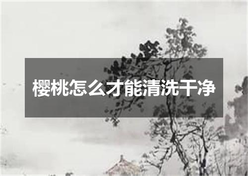 樱桃怎么才能清洗干净