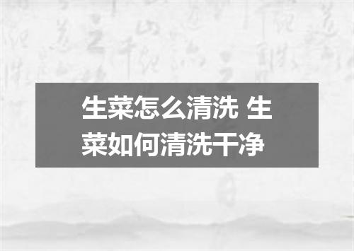 生菜怎么清洗 生菜如何清洗干净