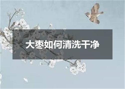 大枣如何清洗干净