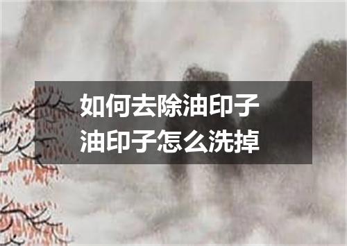 如何去除油印子 油印子怎么洗掉