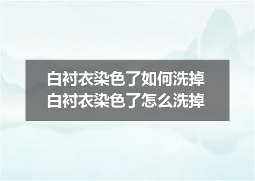白衬衣染色了如何洗掉 白衬衣染色了怎么洗掉