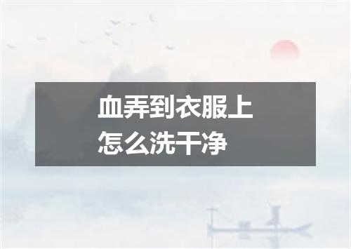 血弄到衣服上怎么洗干净