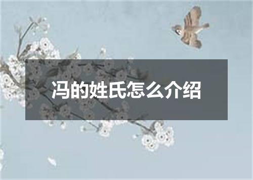 冯的姓氏怎么介绍