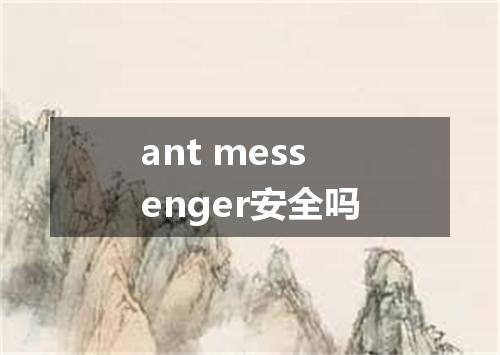 ant messenger安全吗