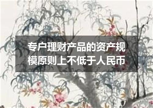 专户理财产品的资产规模原则上不低于人民币