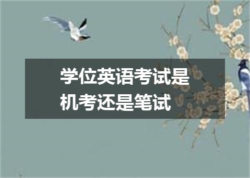学位英语考试是机考还是笔试