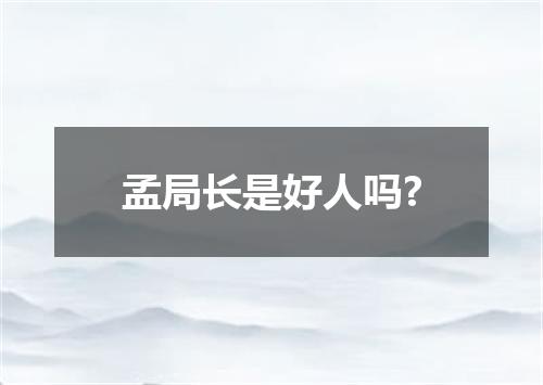 孟局长是好人吗?