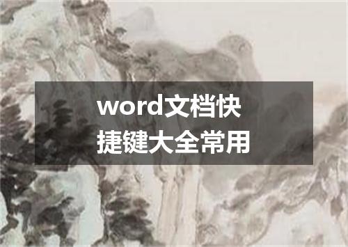word文档快捷键大全常用