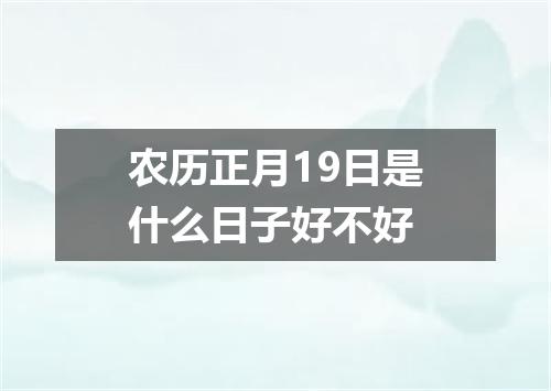 农历正月19日是什么日子好不好