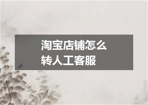 淘宝店铺怎么转人工客服