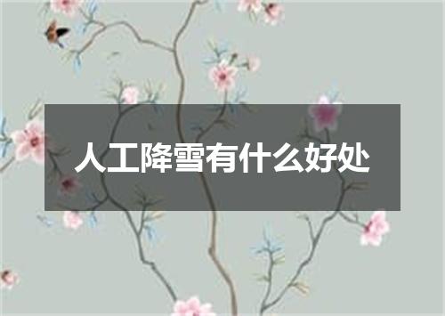 人工降雪有什么好处