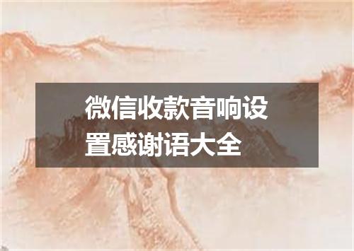 微信收款音响设置感谢语大全