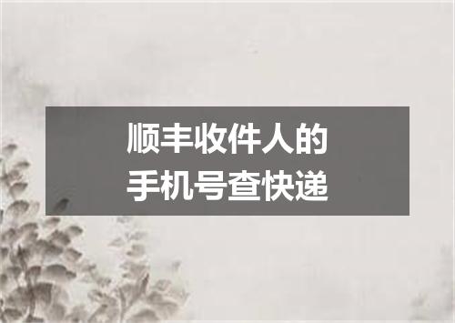 顺丰收件人的手机号查快递