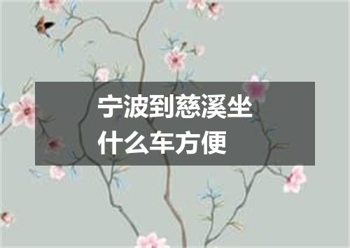 宁波到慈溪坐什么车方便