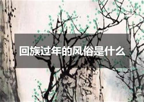 回族过年的风俗是什么