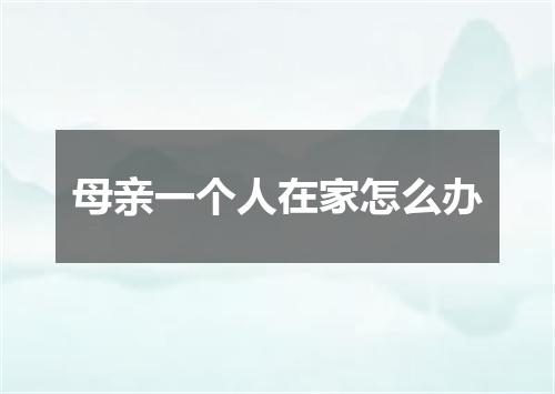 母亲一个人在家怎么办