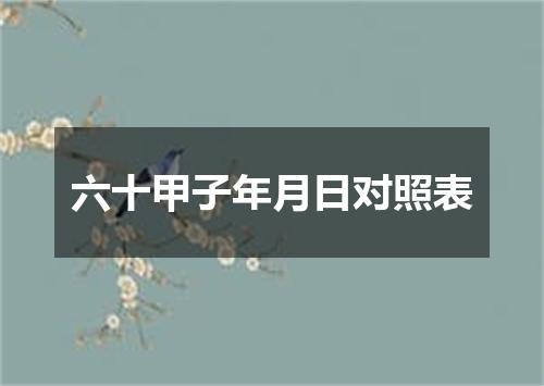 六十甲子年月日对照表