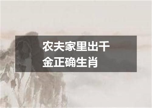 农夫家里出千金正确生肖