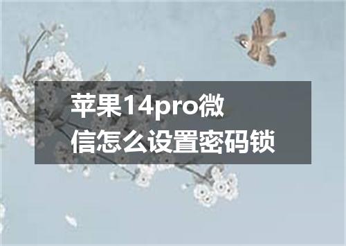 苹果14pro微信怎么设置密码锁