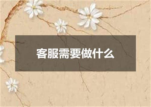 客服需要做什么