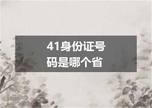 41身份证号码是哪个省