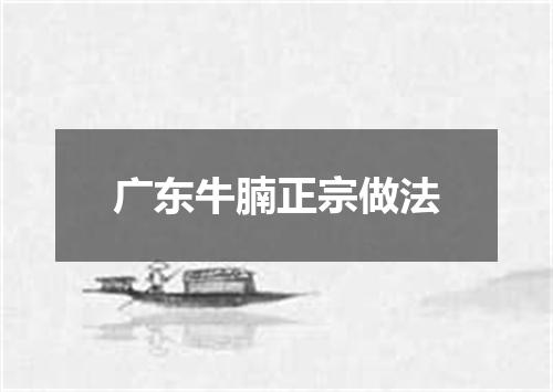 广东牛腩正宗做法