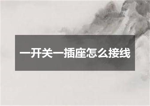 一开关一插座怎么接线