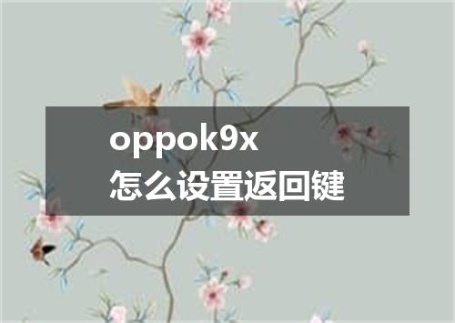 oppok9x怎么设置返回键