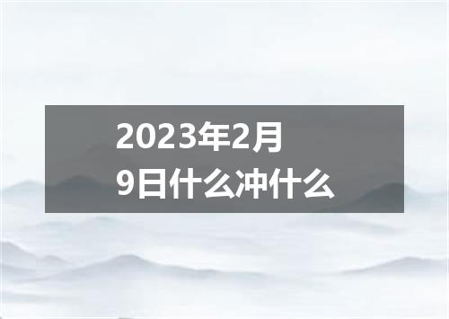 2023年2月9日什么冲什么
