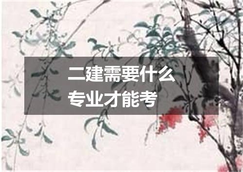 二建需要什么专业才能考