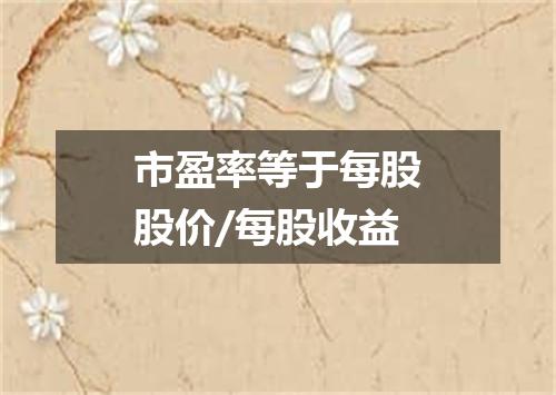 市盈率等于每股股价/每股收益