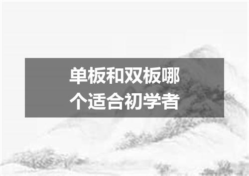 单板和双板哪个适合初学者