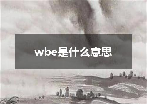 wbe是什么意思