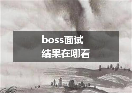 boss面试结果在哪看