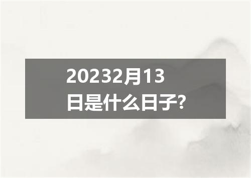 20232月13日是什么日子?