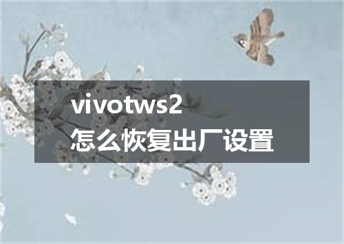 vivotws2怎么恢复出厂设置