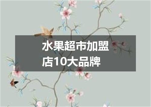 水果超市加盟店10大品牌