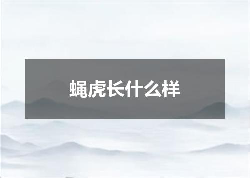 蝇虎长什么样