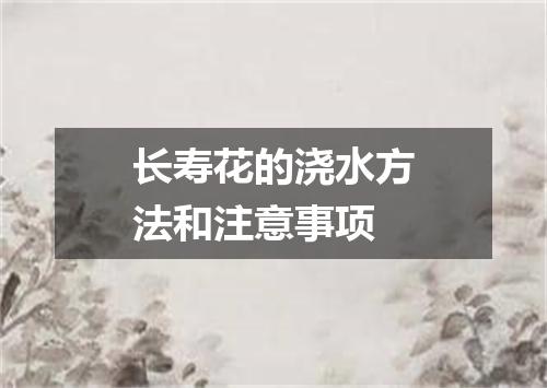 长寿花的浇水方法和注意事项