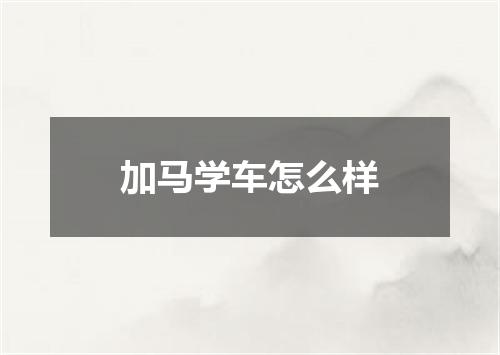 加马学车怎么样