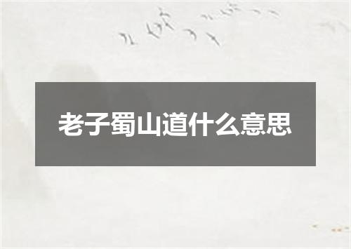 老子蜀山道什么意思