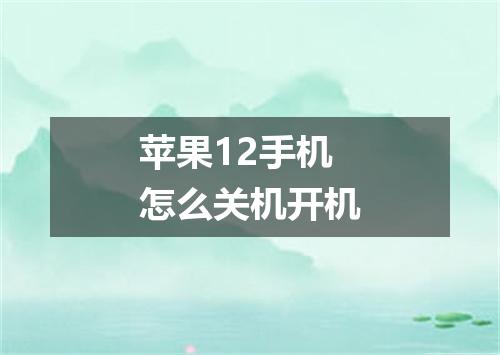 苹果12手机怎么关机开机