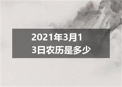2021年3月13日农历是多少