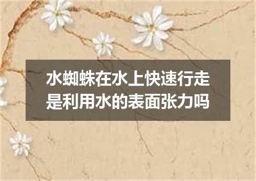 水蜘蛛在水上快速行走是利用水的表面张力吗