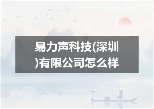 易力声科技(深圳)有限公司怎么样