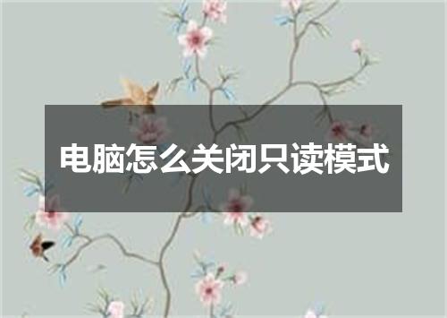 电脑怎么关闭只读模式