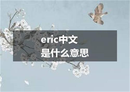 eric中文是什么意思