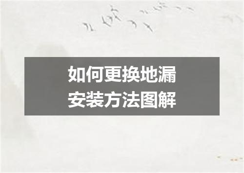 如何更换地漏安装方法图解